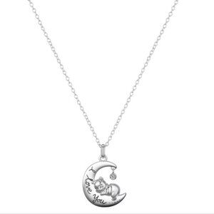 Winne the Pooh Love You to the Moon and Back Fine Silver Plated Necklace